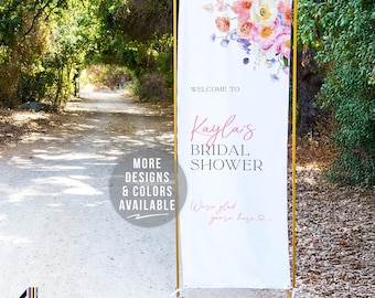 Floral Bridal Shower Welcome Sign, Fabric Bridal Shower Sign, Bridal Shower Fabric Sign, Fabric Welcome Sign, Bridal Shower Welcome Sign