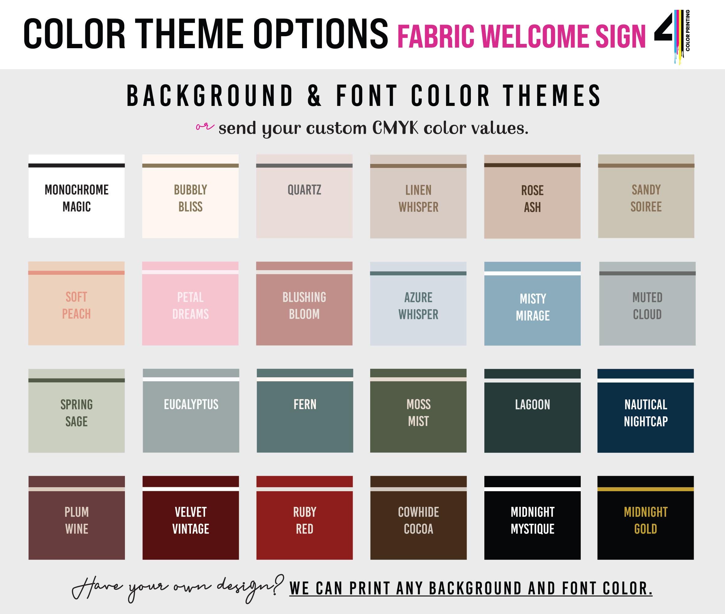 Welcomesign Color Schemes Fabric Welcome Sign Fabric Wedding Welcome Sign Fabric Welcome Wedding ...