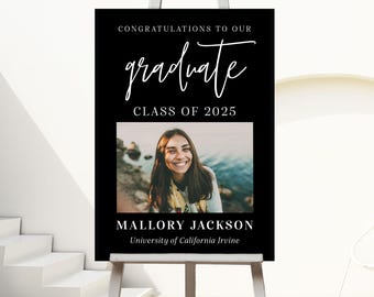 Printed Graduation Party Sign, Graduation Party Signs for Party, Printed Grad Sign, Graduation Sign for Easel, Custom Graduation Sign