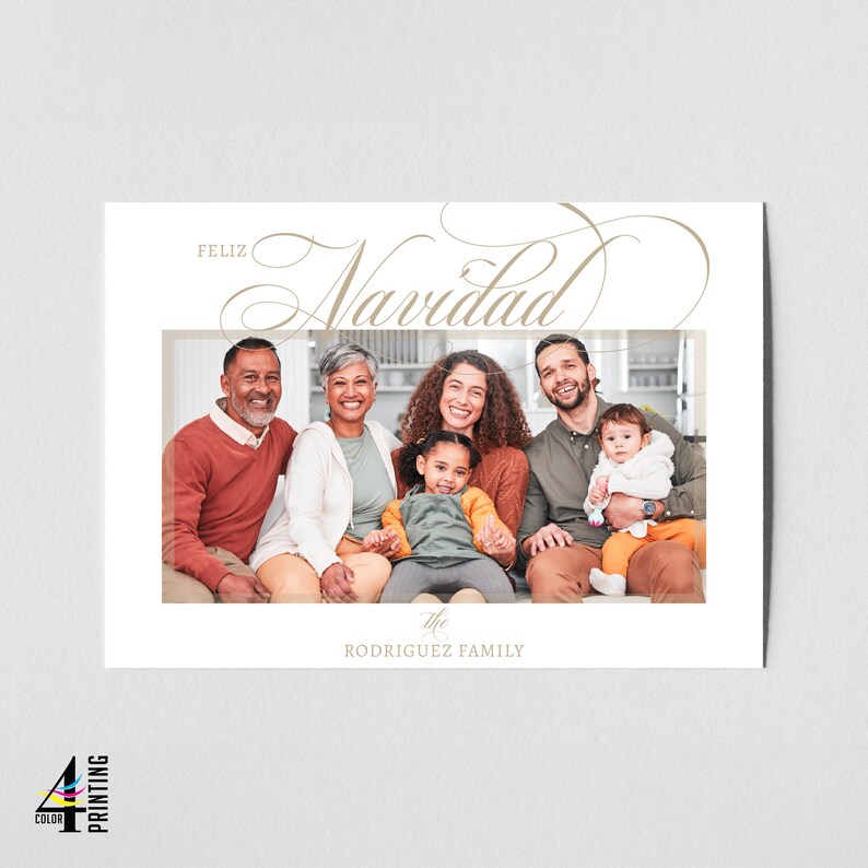 Printable Feliz Navidad Card Photo Christmas Card Template Christmas