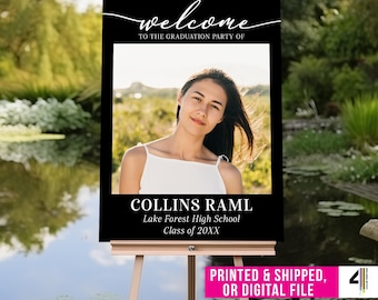 Printed Graduation Party Sign, Graduation Party Welcome Sign, Graduation Photo Sign, Graduation Sign for Easel, Graduation Poster Board