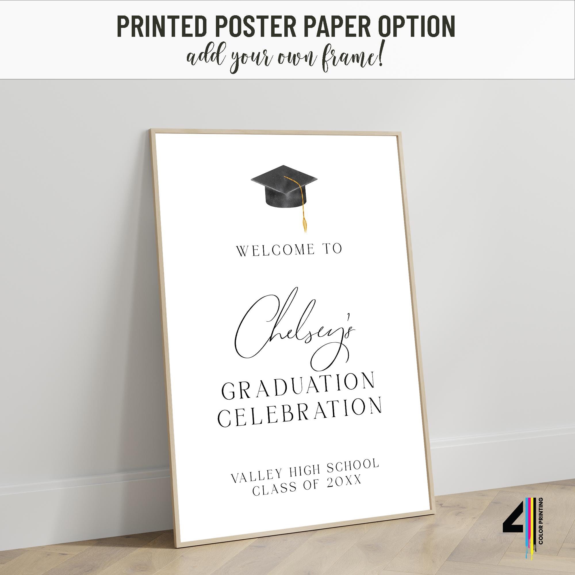 Graduation Promo Sign Printed Graduation Party Sign, Graduation Party Welcome Sign ...