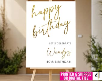 Personalized Birthday Welcome Sign, Happy Birthday Welcome Sign for Easel, Custom Birthday Party Welcome Sign, Birthday Party Signs