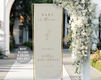 Baby Shower Fabric Sign, Fabric Baby Shower Sign, Baby In Bloom Welcome Sign, Fabric Baby Shower Welcome Sign, Custom Baby Shower Sign