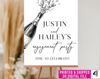 Printed Engagement Sign, Engagement Party Sign, Engagement Party Decor, Engagement Party Welcome Sign, Printed Engagement Party Poster Board