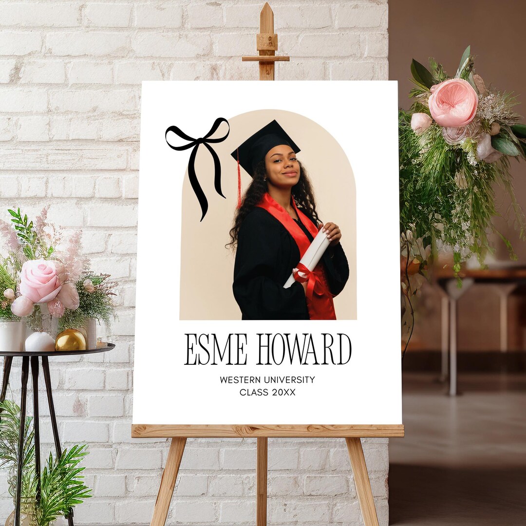 Graduation Photo Both Sign Printed Graduation Party Sign, Photo Graduation Party Sign, Graduation ...