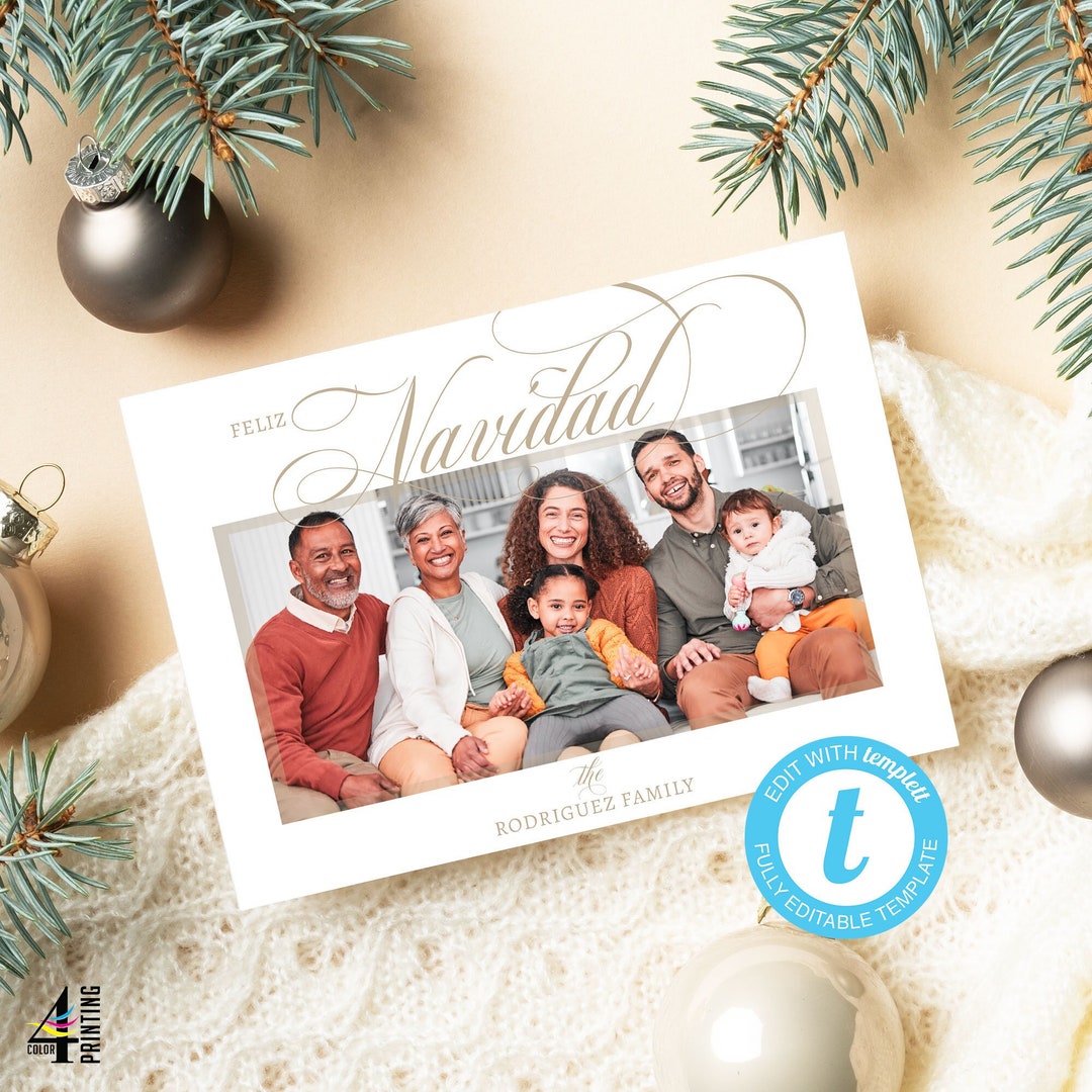 Printable Feliz Navidad Card Photo Christmas Card Template Christmas Printable Feliz Navidad Card Photo Christmas Card Template Christmas
