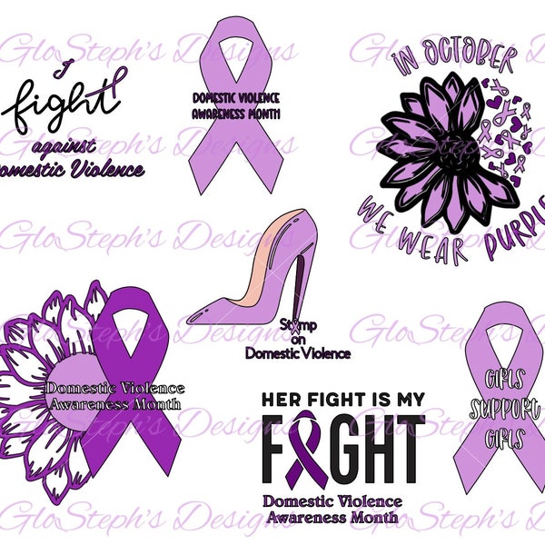 Domestic Violence Awareness Month-SVG- PNG- Domestic Abuse Survivor-Her Fight is My Fight-In October We Wear Purple