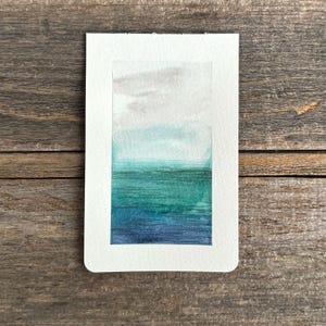 Watercolor Art - 2.5&quot;x3.5&quot; - Seascape - One of a Kind - Painted with Handmade Watercolors - Original Art