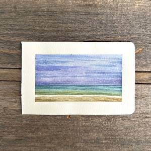 Watercolor Art - 2.5&quot;x3.5&quot; - Seascape - One of a Kind - Painted with Handmade Watercolors - Original Art