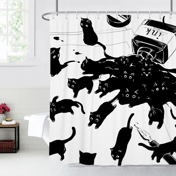 Cat Shower Curtain Etsy