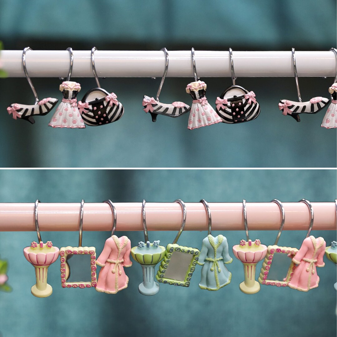 Resin Shower Curtain Hooks Cute Flower Shower Curtain Hooks - Etsy