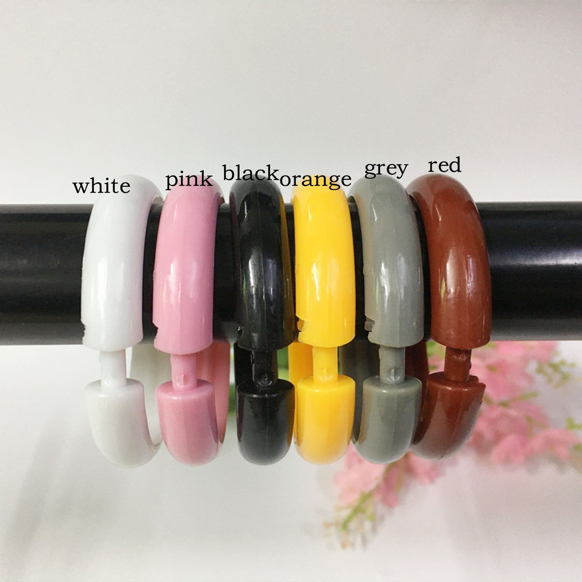 Shower Curtain Hanging Rings Colored Shower Curtain Hooks Etsy