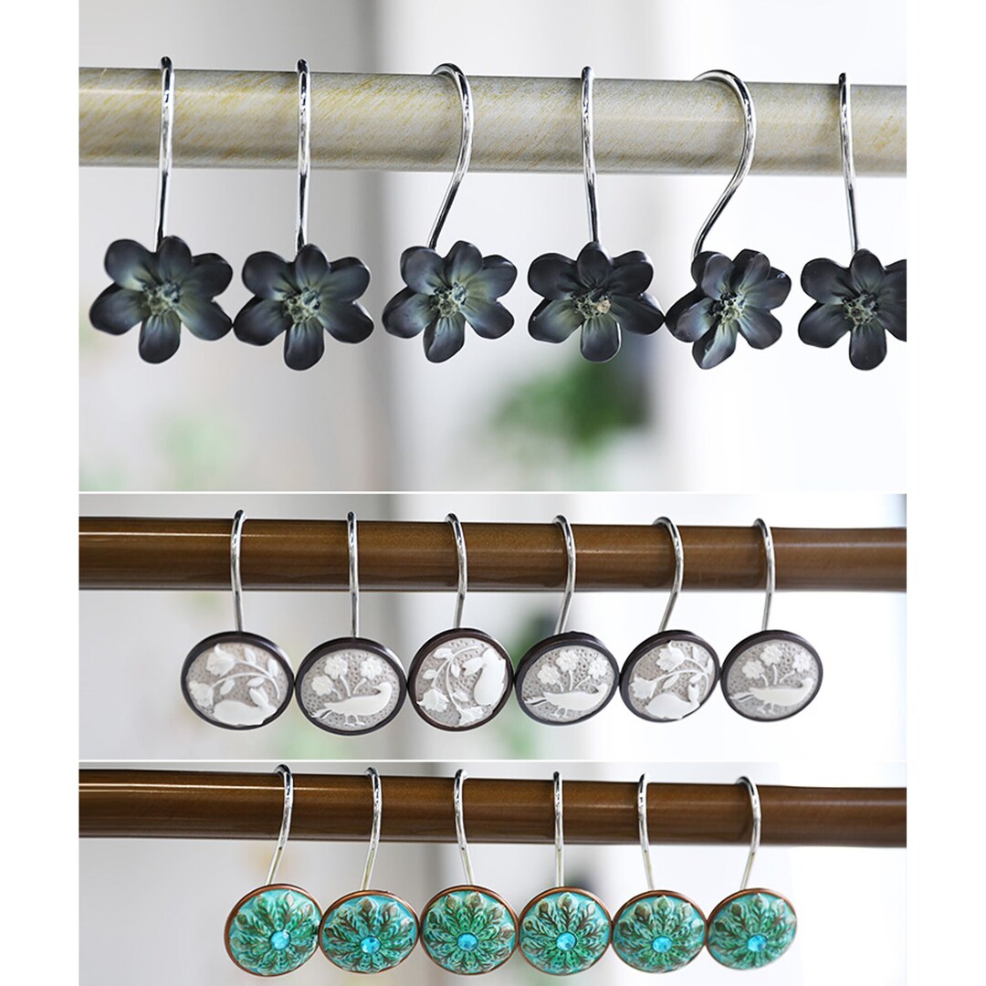 Flower Shower Curtain Hooks Ring Shower Curtain Ring Shower Etsy