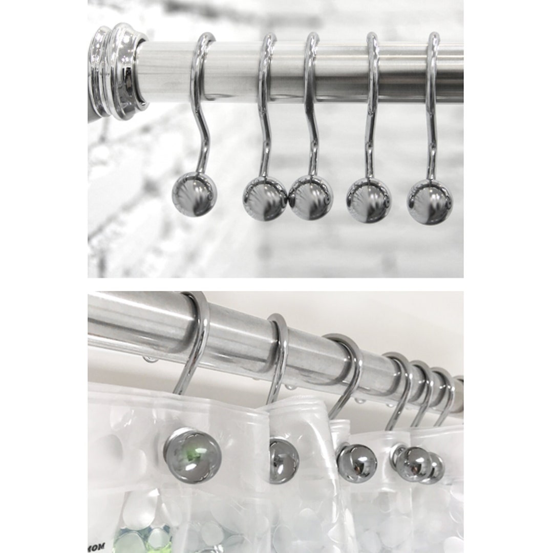 Stainless Steel Shower Curtain Hooks Round Shower Curtain Etsy