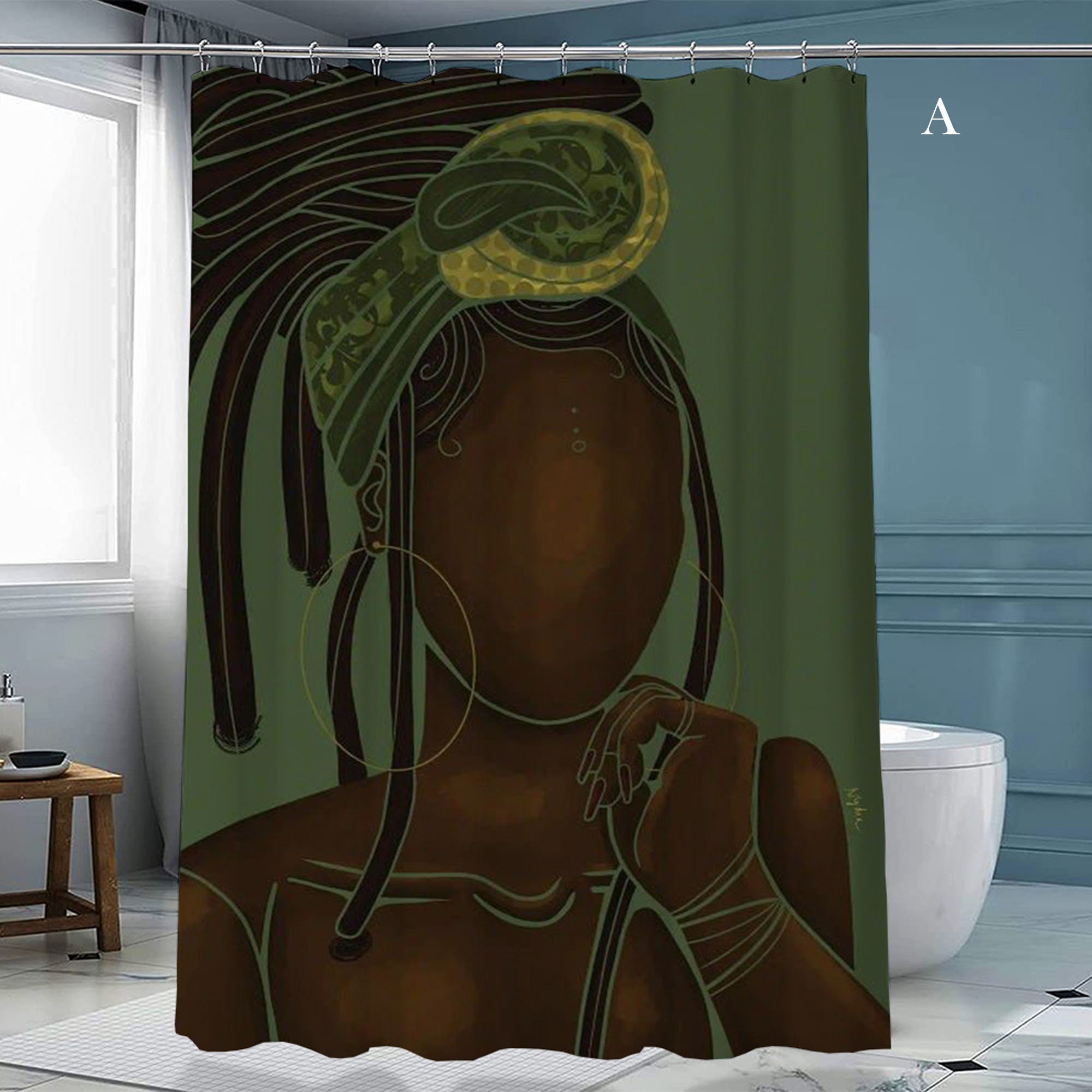 Louis Vuitton Black Fashion Luxury Brand Premium Bathroom Set Shower  Curtain Bath Mat Set Home Decor