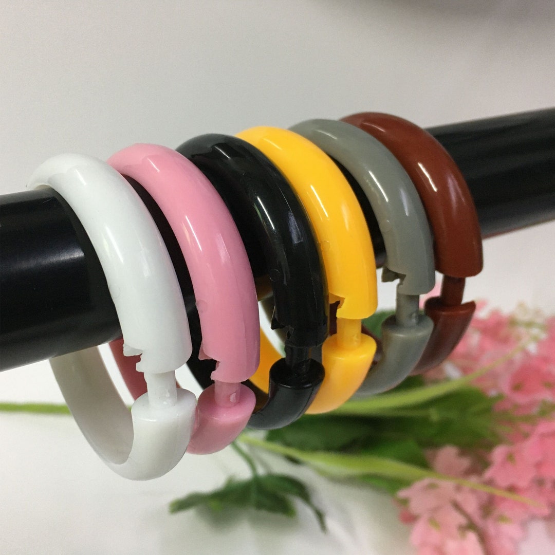 Shower Curtain Hanging Rings Colored Shower Curtain Hooks Etsy
