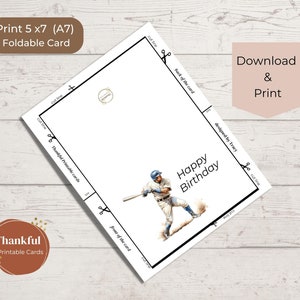 Happy Birthday Digital Printable Card Baseball Printable Card Digital ...