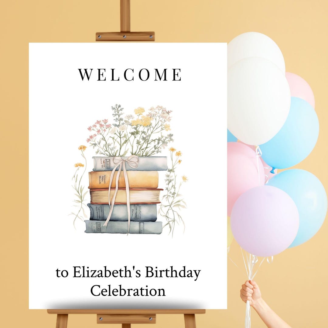 Storybook Birthday Welcome Sign 'one for the Books' Chapter One Theme ...
