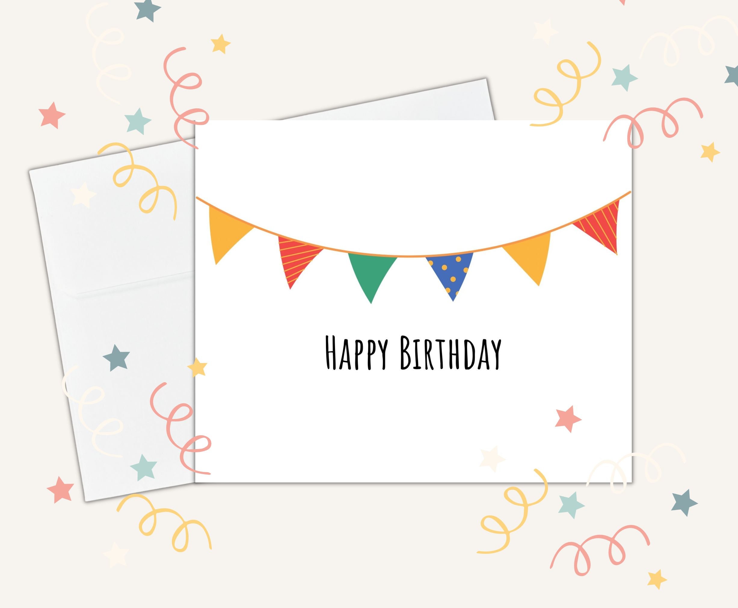 Birthday Card and Envelope, Printable, Instant Download, Card and ...