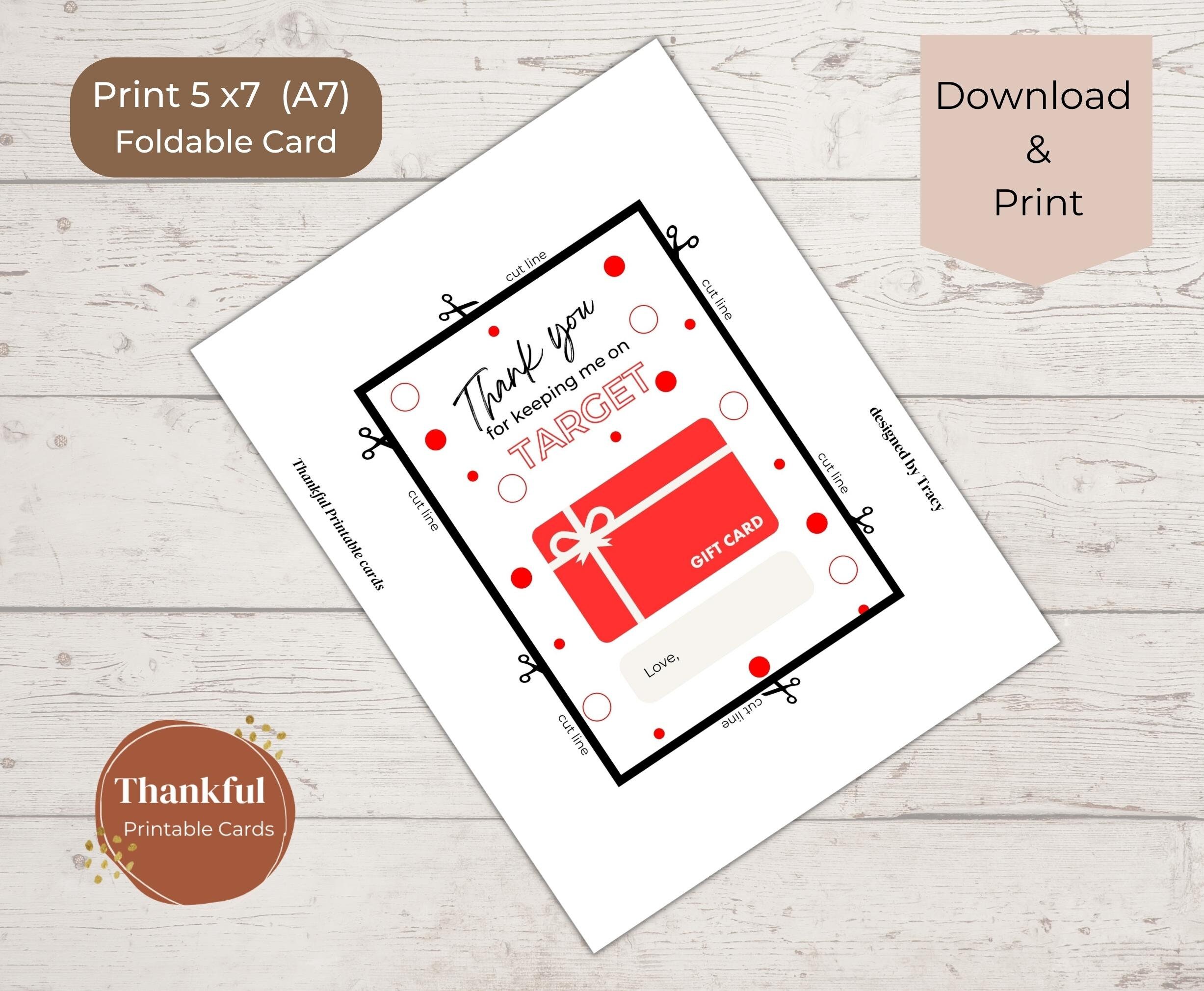 Target Birthday Gift Cards, Printable Target Gift Card Holder, Teacher
