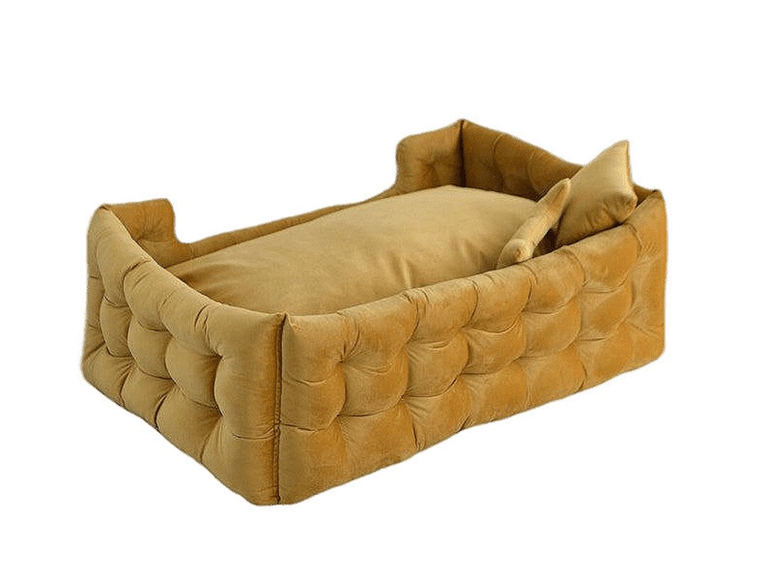 Dog Bed Soft Dog Bed Cat Bed Dog Sofa Furniture Yellow Dog Bed Etsy