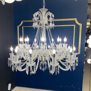 24 Arm Crystal High Ceiling Chandelier | Classic & Stylish Gallery Space Decor  |  Bohemia Crystal Chandelier  | lighting