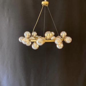 chandelier with 25 lamps, 25 lights, Round chandelier, Living room chandelier, Design light, Vintage colored lamp, Manufactured chandelier