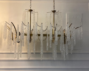 Brass Branch Chandelier, Luxury Villa Living Room Ceiling Lamp