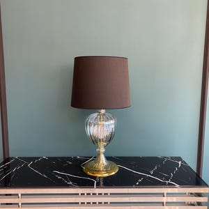 Blown Glass Table Lamp | Unique Home Decor | Vintage Style Lighting | Handmade Glass Lamp for Bedroom & Living Room  |  Table lamp