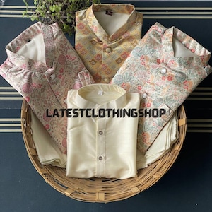 Koti Kurta Pyjama für Männer Hochzeit Herren Koti Kurthas Pyjama Indian Tredition Jacke Stil genäht Kurta Ethnic Ramadan Navratri Festliche Kleidung