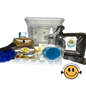 BESTSELLER! Monotub | DIY Manure Loving Mushroom Grow Kit | Grain, Substrate & Accessories | Beginner Friendly