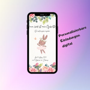 Gepersonaliseerde uitnodiging verjaardag e-card motief bloemen