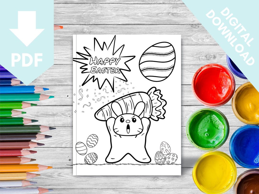 Digital Printable Easter Coloring Page for Kids Fun Holiday Activity ...