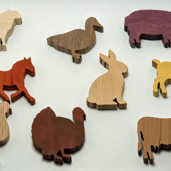 Farm Animals - Wooden Animal Refrigerator Magnet, Handmade Fridge Magnet - PICK ONE!