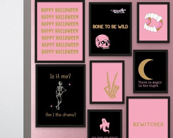 Trendy Halloween Wall Art | Set of 8 | Halloween Printables | Digital Download | Halloween Wall Art | Halloween Prints