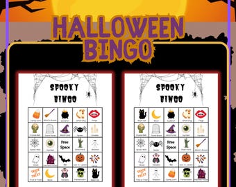Halloween Bingo Game For Kids Party Activity Halloween Party Game Sober Halloween Night In Children's Halloween Activity For School Fall