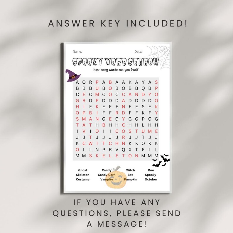 Easy word find children kids halloween answers, printable halloween games, fun classroom halloween activity for children school, Jubilantt Art