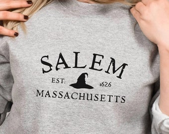 Salem Massachusetts Sweatshirt, Witchy Vibes, Halloween Crewneck