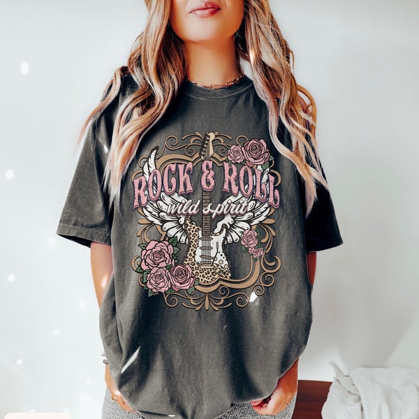 Rock and Roll Tee Comfort Colors Vintage inspired Music City Tee Concert Tee Nashville Tshirt Wear oversized Tshirt dress Rock n Roll shirt