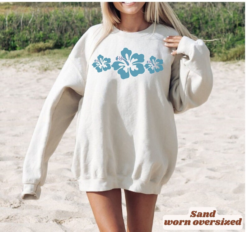 Preppy Embroidery Hibiscus Print Hoodies For Teen Girls Women Long