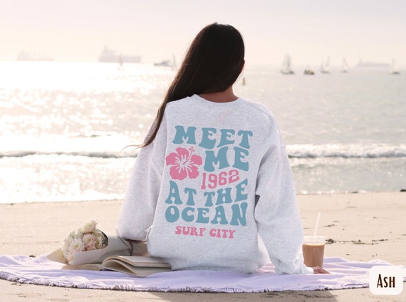 Retro Beach Shirt Coconut Girl Preppy Sweatshirt Preppy Clothes