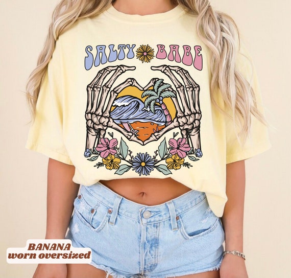 Surf Skeleton Shirt Comfort Colors Coconut Girl Tshirt VSCO Beachy Surf Tee Wear  Oversized Preppy Clothes Trendy Clothes Teens Clothes Y2K 