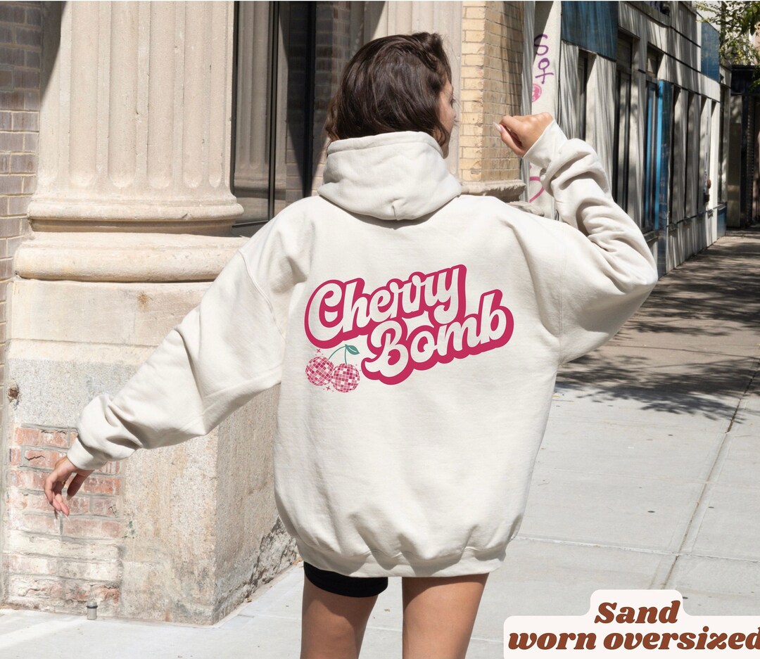 Retro Cherry Bomb Hoodie Cute Cherry Hoodie Cherries Hoodie Etsy
