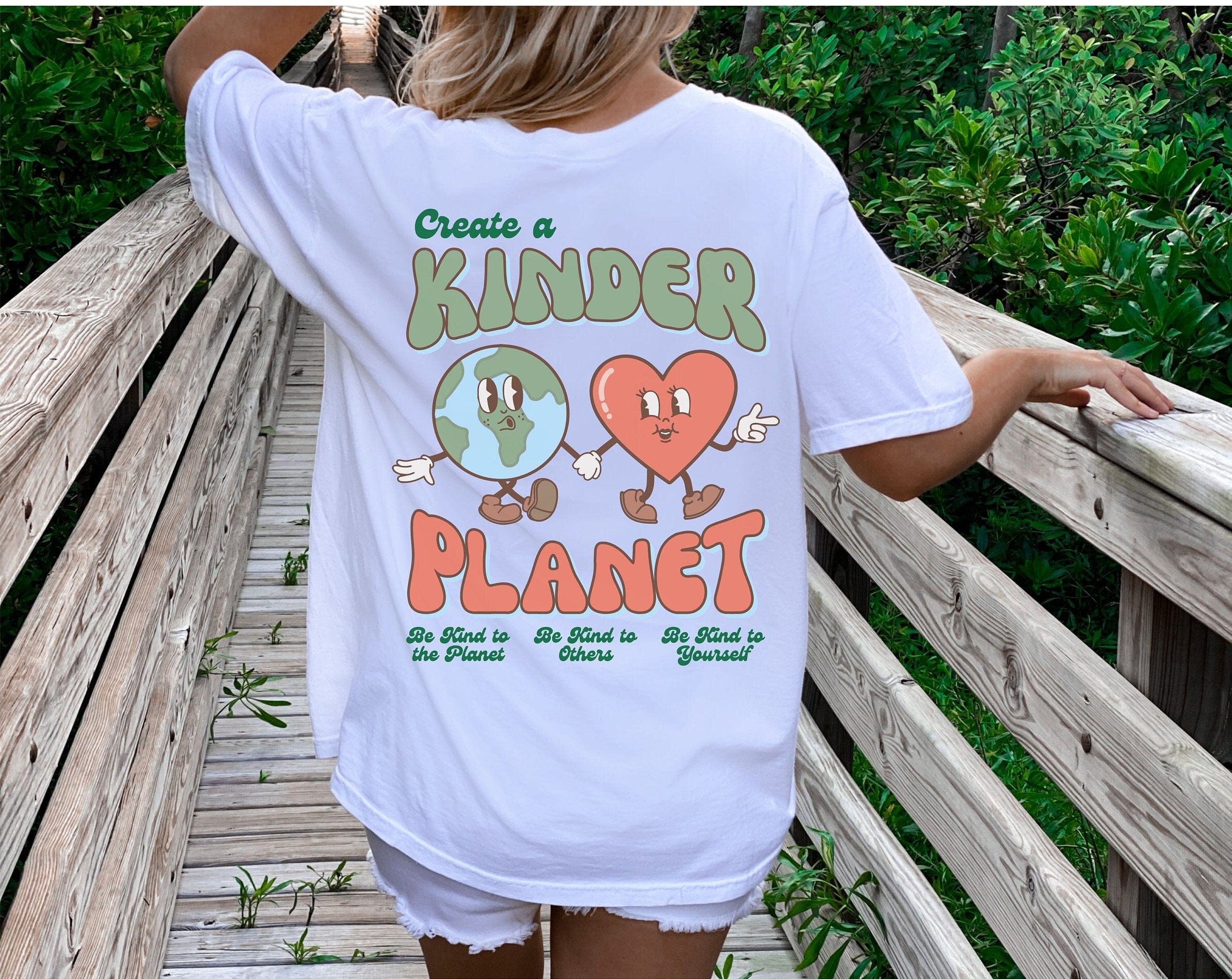 Kinder Planet Shirt Granola Girl Tshirt Tumblr Shirts Preppy Clothes Trendy  Clothes VSCO Teens Aesthetic Clothing Wear Oversized Y2K 
