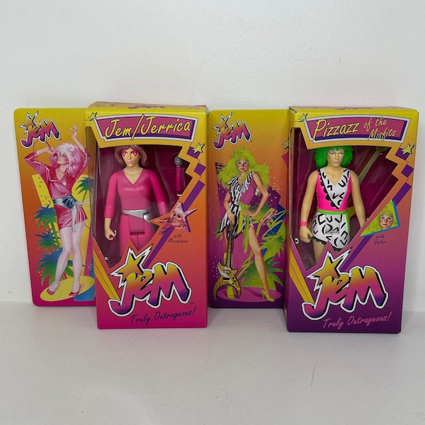 Jem And The Holograms Jem & Pizzaz Reaction Action Figures SDCC Exclusive