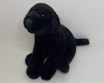 Vintage Black Lab Dog Plush