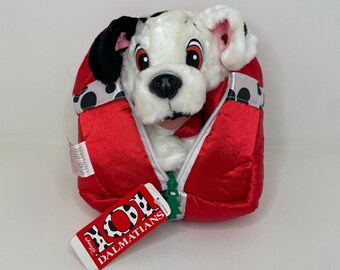 Vintage Disney 101 Dalmatians Reversible Puppy / Present Plush NWT