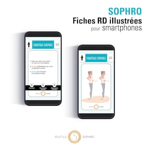 SOFROLOGÍA RD: Hojas ilustradas de relajación dinámica + 2 pósters GRATIS | Teléfonos inteligentes e impresión | Azul | Manejo del estrés