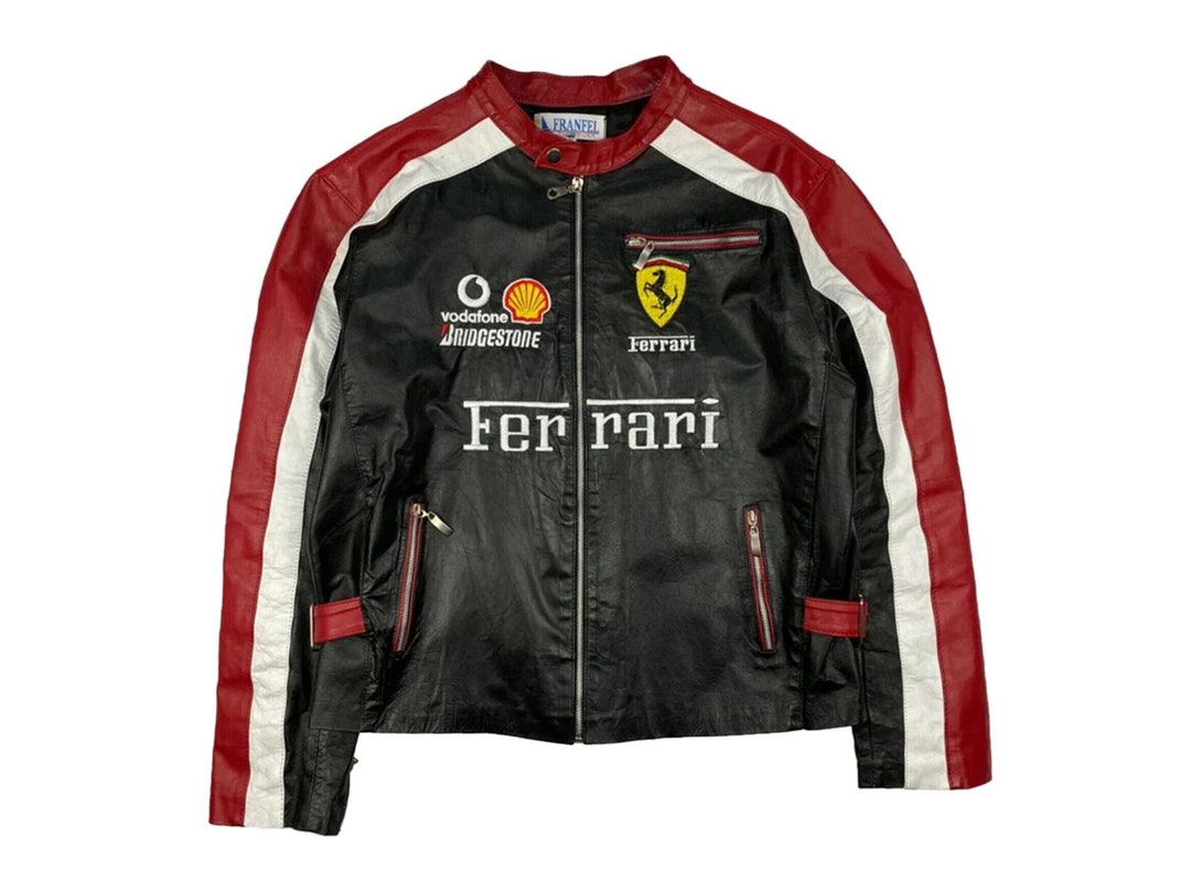 Men-women Ferrari Black & Red F1 Racing Jacket Leather - Etsy